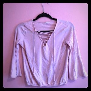 Pink V-Cut Blouse